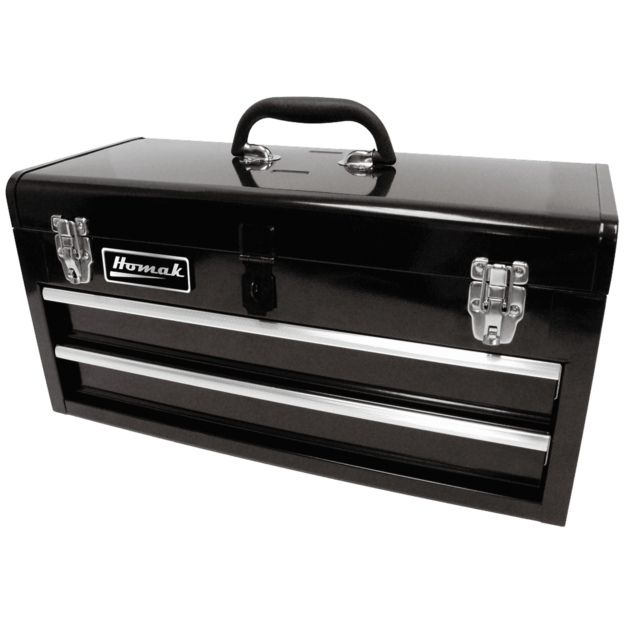 Homak, 20" Black 2 Drawer Toolbox, Black, Heavy-duty 21-gauge steel, Model #  BK01022001